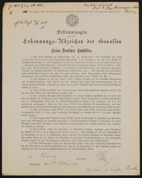 Bestimmungen über das Erkennungs-Abzeichen der Genossen des Freien Deutschen Hochstifts - Georg von Neumayer