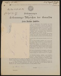 Bestimmungen über das Erkennungs-Abzeichen der Genossen des Freien Deutschen Hochstifts - Auguste Strasser