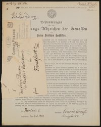 Bestimmungen über das Erkennungs-Abzeichen der Genossen des Freien Deutschen Hochstifts - Conrad Krause
