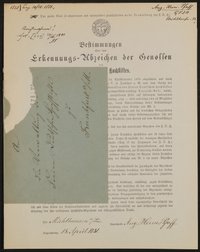 Bestimmungen über das Erkennungs-Abzeichen der Genossen des Freien Deutschen Hochstifts - August Hermann Pfaff