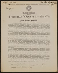 Bestimmungen über das Erkennungs-Abzeichen der Genossen des Freien Deutschen Hochstifts - Marie Hirsch