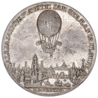 Medaille auf die 15. Ballonfahrt Blanchards in Frankfurt am Main