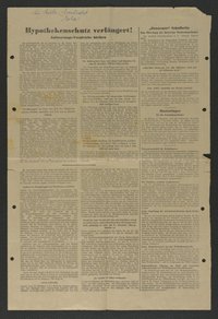 Zeitungsseite mit verschiedenen Artikeln zu Gesetzesänderungen nach Machtübernahme der NSDAP, 1933